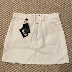 PAIGE Aideen skirt Denim exposed buttons White